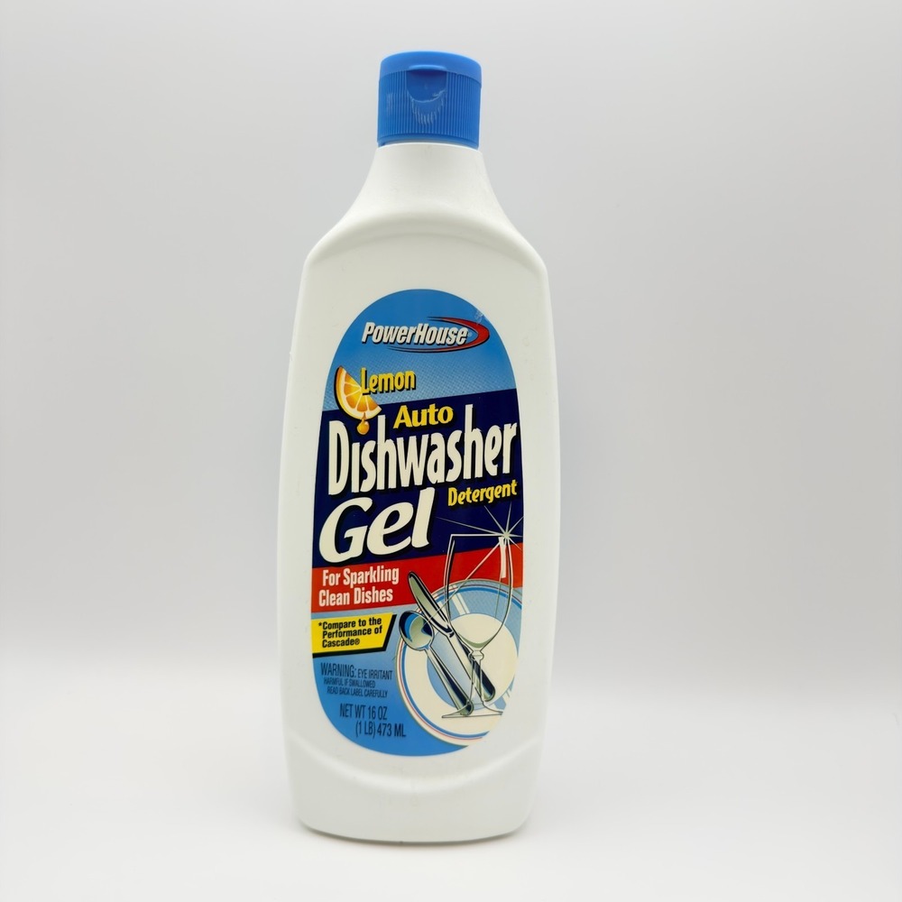 Powerhouse Lemon Auto Dishwasher Gel Detergent 16oz NEW! Vintage